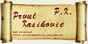 Prvul Kašiković vizit kartica